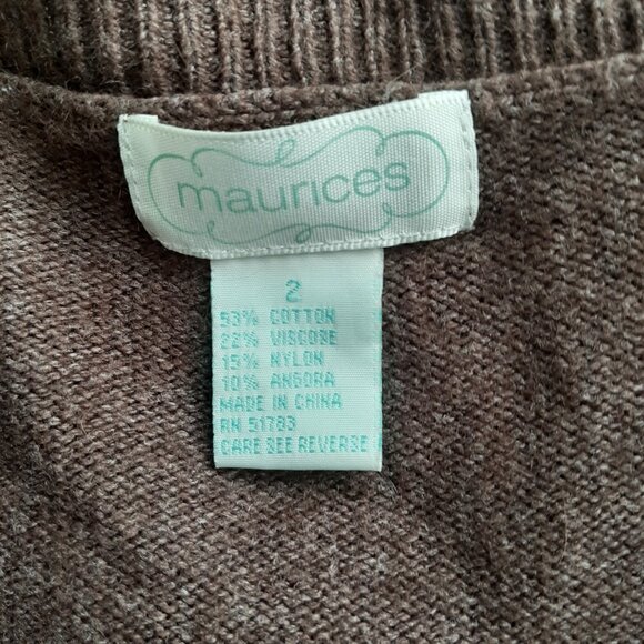 Maurices Women's Cotton Blend Brown Fair Isle Sweater Size 2 2X - Picture 6 of 6